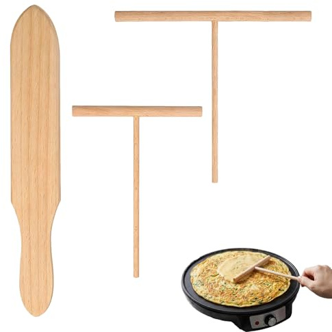 3 Stück Crepes Verteiler,Crepes Wender,Crepe Verteiler,Crepes Zubehör,Teigverteiler Für Crepes,Crepes Maker Zubehör,T- Form Teigverteiler Für Crepes Pfannkuchen Torten