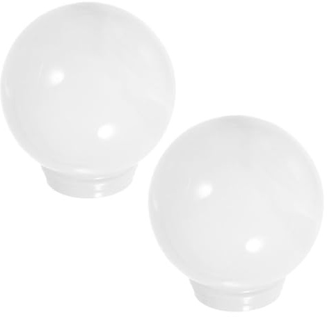 Beatifufu Paralume Sferico Bianco in Acrilico 2 Pezzi Diametro 10 CM per Lampione da Esterno Finitura Lattiginosa per Illuminazione Giardino e Terrazza