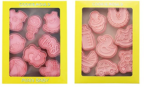 16 Formine per biscotti a tema bambini Materiale PP Formine per biscotti pressabili Stampi per biscotti Stampi per biscotti per amanti della cottura Forme in plastica