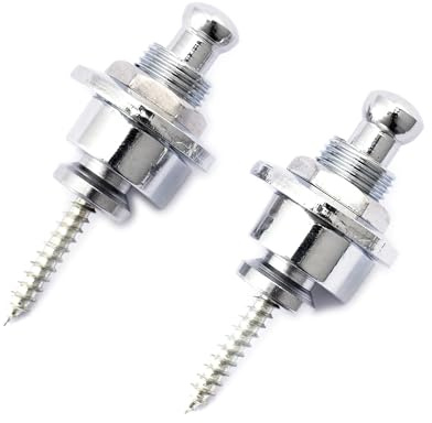 Musiclily Basic Gitarre Strap Locks Security Lock Gurtpins Chrom 2 Stück | Metall, für E-Gitarre /Akustik Klassische Gitarre/Bass
