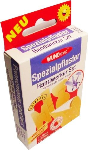 Spezialpflaster Handwerker Set 11-teilig - 11 Stück in 5 Größen - Verklebt nicht mit der Wunde