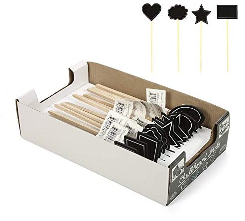 Hosley Set of 12 Blackboard Floral Picks, 9.7 Inches High - Ideal Gift Card for Wedding Party, Plant Pots, Artificial Flowers, Arrangements, Centerpieces, School or Teacher Displays