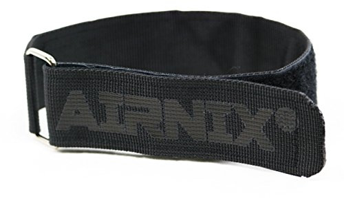 AIRNIX 4pc 18 x 1.5 (13” useable) Nylon Webbing Hook and Loop Cinch Straps with Metal Buckle, Reusable Fastening, Securing, Cable Straps