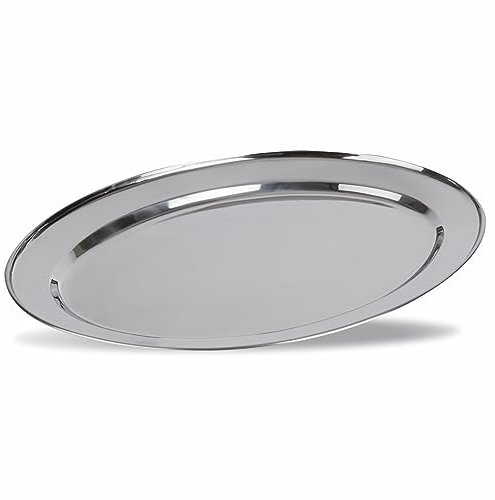 Plateau de Service Ovale en Inox Brillant 25 à 50 cm - Pujadas