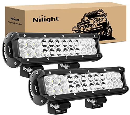 Nilight Led Light Bar 2Pcs 12Inch 72W 5040 LM Spot Flood ComboLed Off Road Lights Bright Driving Fog Boat Lights Led Work Light Bar for Trucks Pickup Golf Cart SUV ATV UTV 4x4 Van Camper