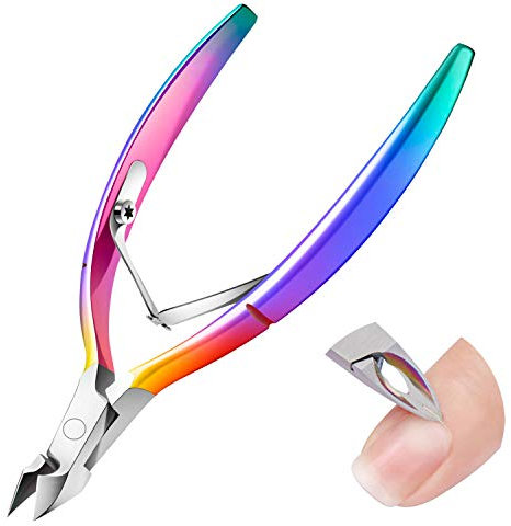 Nagelzange für Präzision Pediküre - DRMODE Premium Hautzangen Scharfem und Glattem Schnitt, Nagelschere für Fußnägel und Fingernägel - Edelstahl, Laser