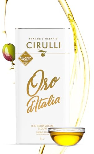 Aceite de oliva virgen extra italiano extraído en frío, lata EVO (5 Litros)