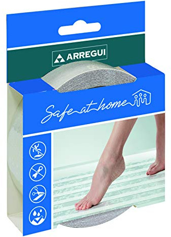 ARREGUI A-1050053 Anti-Rutschband Transparent für Badewannne und Dusche, Selbstklebender Rutschschutzt, 5m x 40mm, Transparent