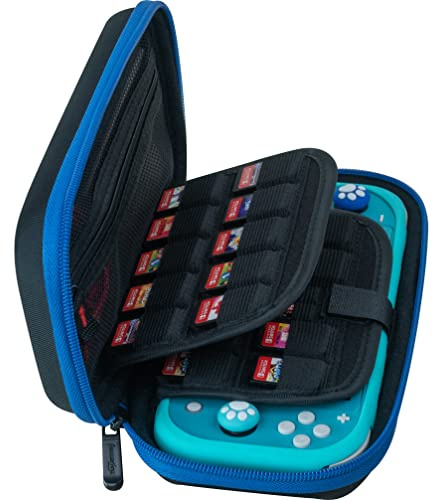 ButterFox Slim Carrying Case for Nintendo Switch Lite with 19 Game and 2 Micro SD Card Holders, Storage for Switch Lite Accessories (Blue/Black)