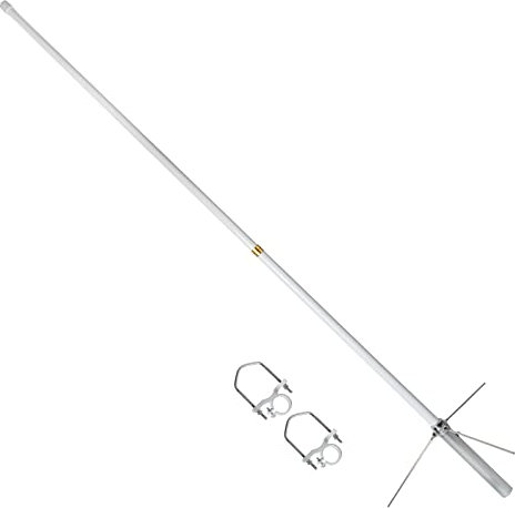 UAYESOK Amateur Base Station Antenna Dual Band UV 2Meter 70cm Fiberglass Mobile Radio Antenna GMRS Vertical Base Antenna 5.8' 200W High Gain for Device Repeater Police Scanner Truck SUV