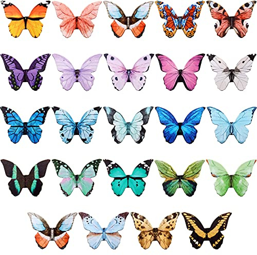 Nezyo 24 Stücke Schmetterling Magnetische Lesezeichen für Kinder Studenten | Süße Schmetterling Lesezeichen, Magnetseiten Marker, Faltbarer Seitensclip für Weihnachten Lektüre Büro Geschenke