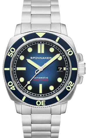 Spinnaker Herren 42mm Hull Diver Automatik Liberty Blue 3-Zeiger-Uhr mit Edelstahlarmband SP-5088-22