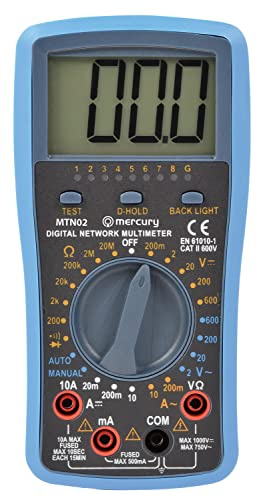 Mercury | Professional Digital Multimeter with Network and USB Cable Tester Offers 23 Testing Ranges & 6 Functions