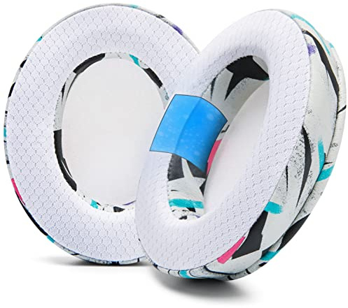 WC Freeze Arctis Nova – Kühlgel-Ohrpolster für Arctis Nova Pro Wired, 7, 5 | Von Wicked Cushions | Auch für Nova 4, 3, 1 (nicht für Nova Pro Wireless). Stoff, Kühlgel | 90's White