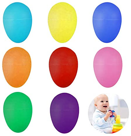 Eier Maracas,Musical Egg Shaker,Percussion Musikintrument,Bunte Musikeier Klangeier,Rhythmus Eier,Musikalische Früherziehung,Für Eltern-Kind-Aktivitäten,Kindergarten-Früherziehung,8 Stück