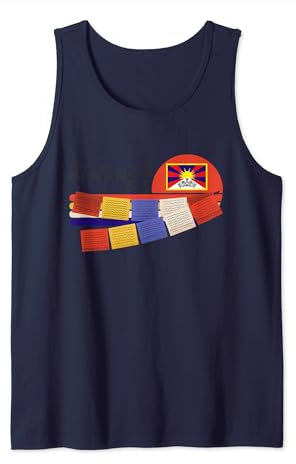Om Mani Padme Hum Tibetan Buddhist Mantra with Prayer Flags Tank Top