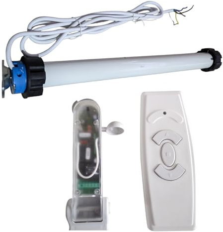 TENDEEVOLUTION Motore per Tende a Rullo con diametro 70 mm Silenzioso e a Basso Consumo. Ricambi Tende da Sole per Esterno a Rullo (Motore con telecomando e centralina sole vento)