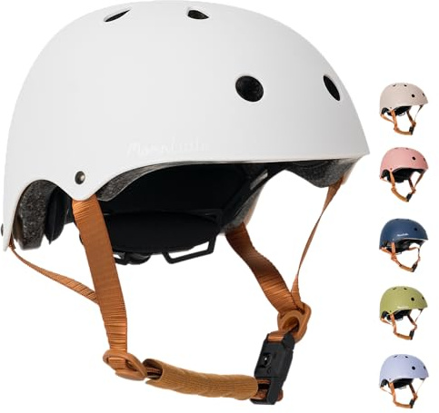 MomnLittle Kids Bike Helmet with Quick Pinch-Free Magnetic Buckle CPSC Certified Bike Helmet for Toddler Boys and Girls (Milk White, X-Small: 18.8-20.08 / 48-53cm)