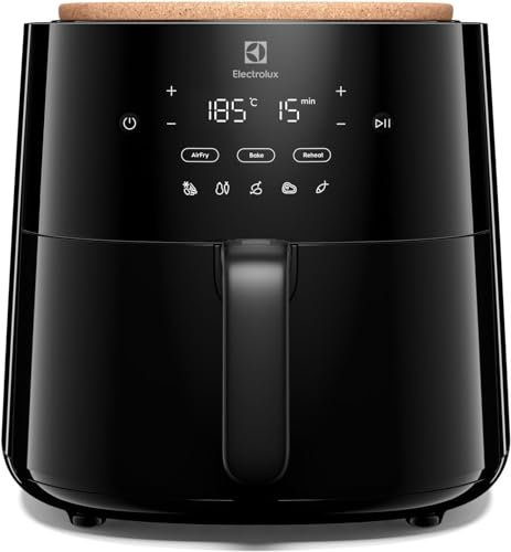 Electrolux Friggitrice ad aria EAF5B - Capacità 5L - Friggitrice aria Rivestimento antiaderente - 1500W - 8 Programmi preimpostati - Lavabili in lavastoviglie - Timer 0-60min - 80-200°c
