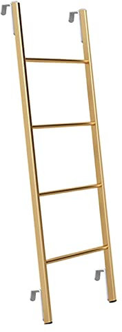 SZITW Etagenbettleiter Gold-Etagenbettleiter – 45 Zoll/ 50 Zoll/ 55 Zoll/ 59 Zoll, Trittleiter mit Metallrahmen, Wohnmobil-Anlegeleiter für Wohnungen/Wohnheime/Erwachsene/Kinder (Größe: 140 cm/55