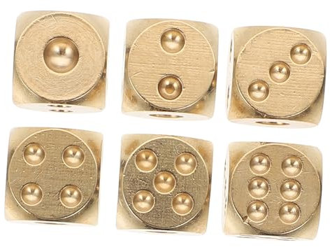 Abaodam 6stücke Messing Bastelwürfel Für Würfelspiel Requisite Kleine Würfel Als Party-Accessoire Robuste Handwerk Würfel Für Lange Nutzung