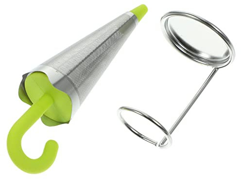 LABRIMP Stainless Steel Tea Drain Filter Silicone Umbrella-Shape for Loose Leaf Tea for Cup