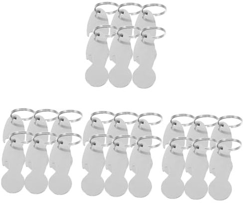 Cabilock 24pcs Shopping Trolley Tokens Keyring Supermarket Trolley Coin Keychains Small Tokens for Keys