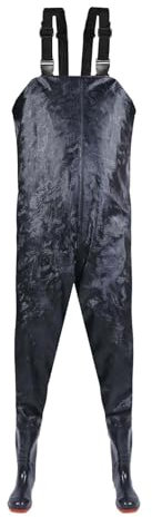 Wathose für Herren, Angelbekleidung für Herren – atmungsaktive Angelhose für Herren, Wathose mit Stiefeln, wasserdicht, wasserdicht, atmungsaktiv, Outdoor-Brustwathose, camouflage, 50