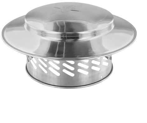 Stainless Steel Chimney Cap 80mm/110mm/160mm/200mm Flue Cowl Pipe Rain Cover Vent Cap Roof Pipes Exhaust Hood Protector Cap Chimney Cowl with Bird Guard(160mm（6inch）)