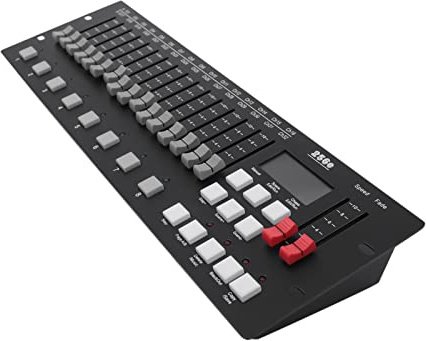 Beleuchtungskonsole DMX Lichtsteuerung Einfache Beleuchtungssteuerung um Programm der Bühne Beleuchtung Laufen zu bearbeiten 48 * 16 * 6.5CM Schwarz