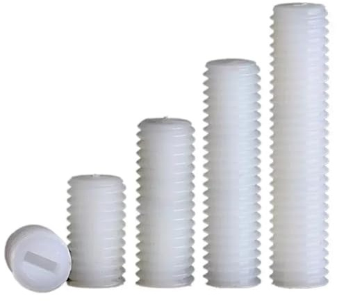 AYYSSM Vis de réglage en Nylon en Plastique Fendues à tête Plate Vis sans tête(20mm,M4 (50Pcs))