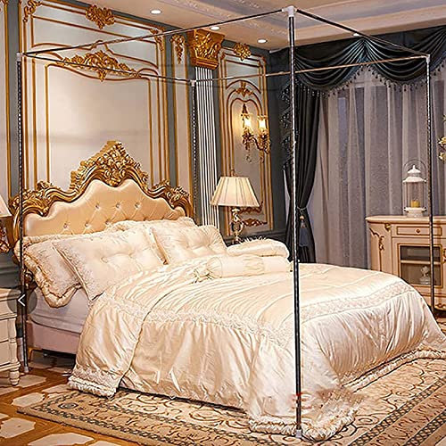 Himmelbett e, Moskitonetzhalterung, Moskitonetz e, Bettvorhangstange aus Edelstahl, 4-Eck-Betthimmelstange, Moskitonetzhalterung (15 mm, 1,2 x 2 m)