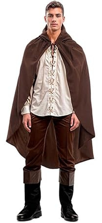 Partilandia | Capa Medieval marrón con capucha adulto