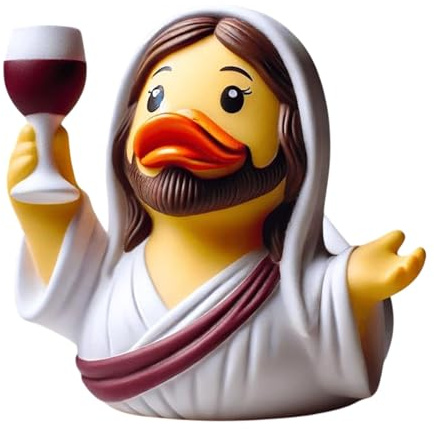 Generisch Jesus Ente Christliche Geschenke 9 cm Jesus Gummiente Statue Harz Lustige Jungfrau Maria Ente Figur Schreibtisch Ornament Christliches Deko