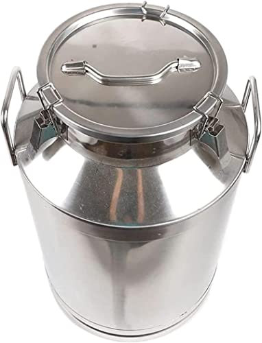 Bidon à Lait de 12 à 60 L en Acier Inoxydable 304, Seau à Lait, Seau à vin, tonneau à thé, pichet fourre-Tout avec Couvercle hermétique, récipient de Stockage de liquides Robuste, 20 L (5,3