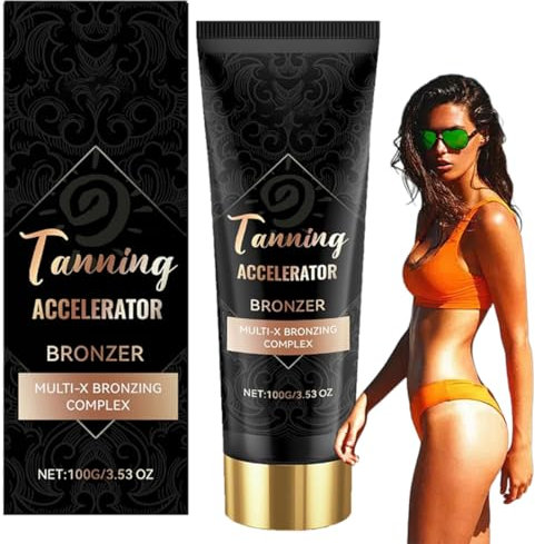 Lozione abbronzante scura, Crema solare senza, doppia abbronzante per lettini, rapida e idrata la pelle, idratante colorata per la routine