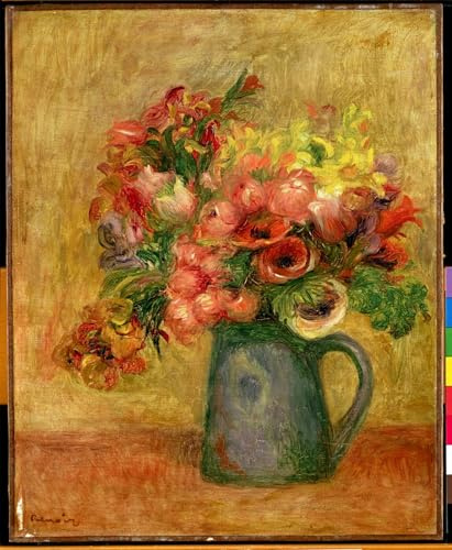 XcBAIHOUD Célèbre Image Sur Toile Wall Art Peintures Pichet de fleurs de Pierre Auguste Renoir Affiche Artistique Pour la Décoration de Bureau 60x90cm