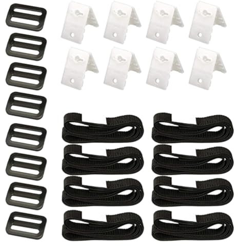 ARSBORUI Pool Aufrollsystem Haltebänder, 8er Set Befestigungsbänder Und Klammern, Haltebänder Poolfolie Solarfolie, Witterungsbeständiges Material, für Poolplane & Abdeckung
