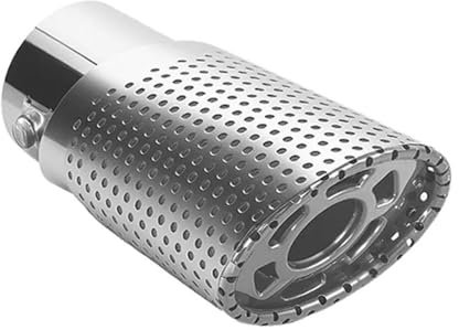ASADF Auto Auspuffblende Universal-Auspuffblende Aus Edelstahl Oval Für Anschrauben Silberfarbenes Auspuffendstück Autozubehör 60Mm Auto-Auspuffrohrabdeckung