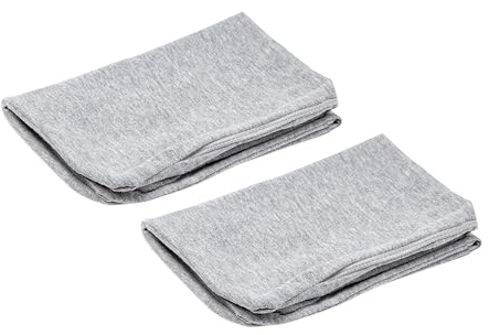 alkamto Pack of 2 Cushion Covers, 40 x 25 x 10 cm, for Neck Support Pillow, Travel Pillow, Cotton, Washable, Breathable, Ergonomically Soft, Cushion Covers (Grey)
