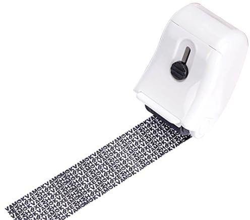 Sonjade Identity Theft Protection Roller Security Stamp, Built in Cutter & Flip Cover Design, Privacy Guard Confidential Data for Your ID, Documents, Labels, Packages, Address, 1 Pack, White