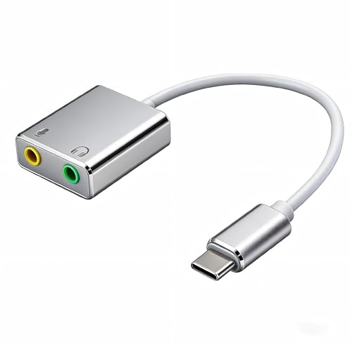 Ouitble Scheda audio esterna Lega di alluminio USB Tipo C 7.1 canali Adattatore audio stereo senza unità Plug and Play per PC portatile Tablet telefono cellulare