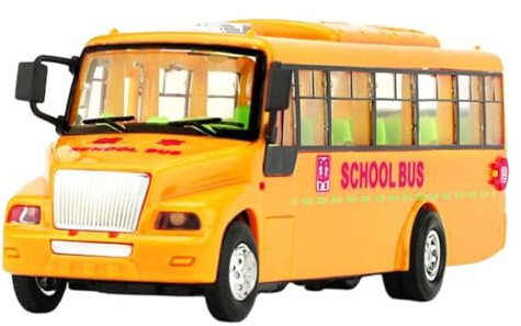 rongweiwang Voiture d'ingénierie inertielle, Jouet éducatif, développer l'intelligence, Jouet d'autobus Scolaire L