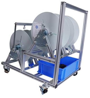 Cable Reel Holder And Dispenser,4/6 Axle Wire Spool Rack with Wheels, Heavy-Duty Dispenser for Electrical Cables, Industrial Reel Holder Cart with Independent Bearings (4 Reel Capacity)