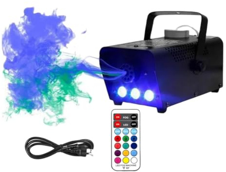 Nebelmaschine RGB Effekt,13 Farbigen 8 LED Licht Smoke Machine,Mini Fog Rauchmaschine (3LED)