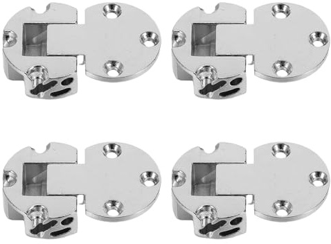 CLISPEED Lot de 4 Charnières Pliantes Demi-ronde 90° en Alliage de Zinc Robustes, Invisibles pour Table Pliante et Porte de Placard, Quincaillerie Solide et Remplaçable, Adaptées