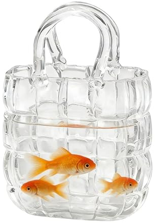Jarrón Bolso de Vidrio,Vaso Transparente para Bebidas | Jarrón,para Oficina, Restaurante, Estantería, Comedor, Boda, Entrada