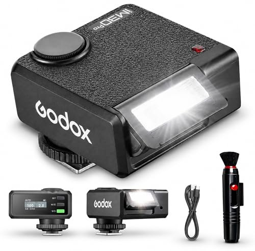 Godox iM30Pro iM30 Pro Mini Flash per Fotocamera, GN15 Flash Godox, AUTO e M, 550 Scatti, 1,5s, USB-C, Slitta a Contatto Singolo per Sony Canon Nikon Fujifilm Olympus Ricoh Leica Panasonic Pentax
