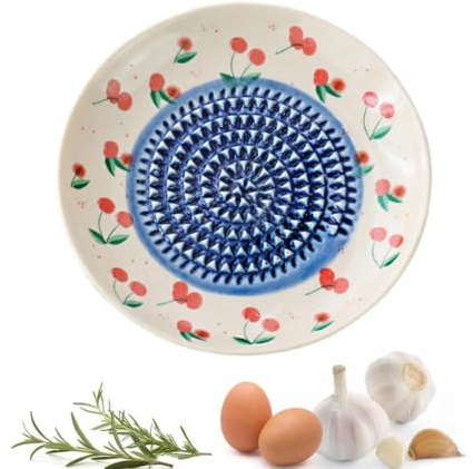 Rallador de Cerámica Cuencos Cerámicos Manuales con Motivo de Fruta | Tazón Rallador para Verduras para Pelar, Rallar y Cocinar Jengibre, Tomate, Verduras, Frutas, Chocolate,