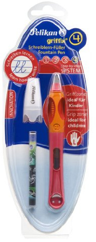 Pelikan 960856 - Griffix Schreiblernfüllhalter für Linkshänder pink
